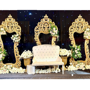 Cadres en fibre les plus élégants pour les scènes de réception, cadres en FRP dorés pour la décoration de mariage, cadres en fibre design pour la scène de mariage - Product Image 1