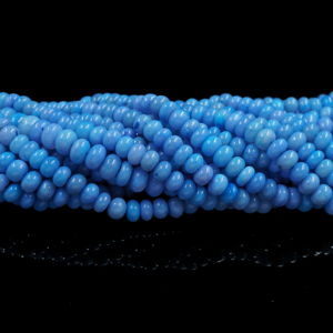 Venta caliente AAA Grado 16 \ "Cianita sintética Cuentas de ópalo azul Piedras preciosas sueltas Strand Joyería Suave Rondelle Forma Cianita azul - Product Image 3
