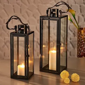 Premium Quality Stainless Steel Black Candle Holder Candle <b>Lantern</b> for Garden Decoration Available at Affordable Price - Product Image 4