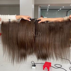 Prix de gros Yaki paquets de cheveux raides trame cheveux et extensions frontales paquets 100% matériel de cheveux vietnamiens non transformés - Product Image 2