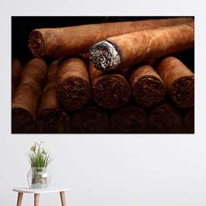 Impresión en Lienzo de Salón de Cigarros Rústico para Decoración de Sala de Fumadores, LIENZO ENROLLADO - Product Image 1