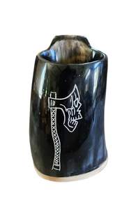 MUGS CUERNO EXPANDIBLE FÁBRICA DE LA INDIA PRODUCTOS ARTESANALES Taza para beber con cuerno Nuevo diseño Cuerno natural Beber vikingo original - Product Image 5