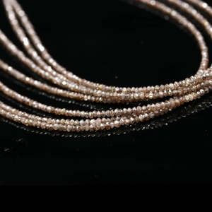 Perles facettées rondes en diamant champagne 100% naturel, composants et accessoires pour bijoux - Product Image 2
