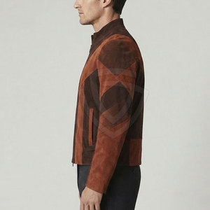 Stylish Men <b>Suede</b> <b>Leather</b> <b>Jacket</b> With Soft Touch Finish Classic Button Front Practical Pockets And Comfortable Regular Fit - Product Image 5