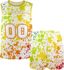 Uniforme de Baloncesto de Verano Sublimado con Logotipo Personalizado, Colores Personalizables, Secado Rápido, Transpirable, Camuflaje, 100% Poliéster, Última Moda - Product Image 3