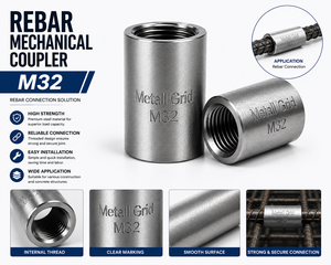 Acoplador mecánico de precisión M32 para unión segura de barras de refuerzo roscadas en trabajos de construcción e infraestructura - Product Image 3
