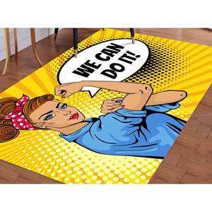 Alfombra Rosie the Riveter: Tapete de Cocina Estilo Pop Art, Decoración de Mujer Fuerte, Alfombra de Chenilla - Product Image 3