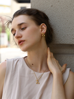 Ensemble de bijoux Dreamshow avec pendentif cerise plaqué or 18 carats, collier et boucles d'oreilles en acier inoxydable