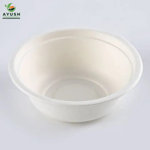 Assiettes et bols en papier jetables en pulpe de canne à sucre pour buffets, fêtes, restaurants et plats à emporter - Product Image 4