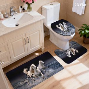 Custom Printed <b>Bath</b> Mat Bathroom Rug <b>Set</b> for Bathroom Non-Slip <b>Shower</b> Curtain <b>Bath</b> Mat - Product Image 2