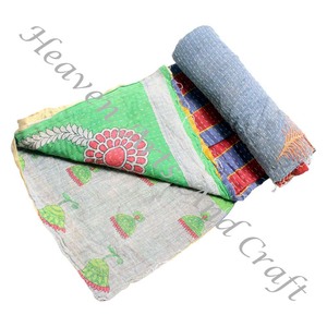 Kantha <b>Quilt</b> Gudari Kantha <b>Quilt</b> Gudari Hot Selling Wholesale Gold Supplier GD2175 <b>Handmade</b> Kantha <b>Quilt</b> Cotton Printed Indian - Product Image 4