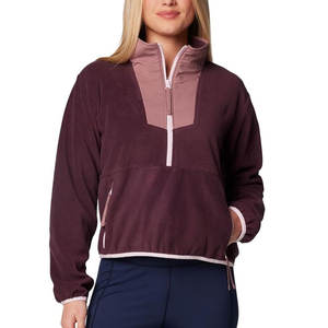Recién llegado, sudaderas con media cremallera para mujer, diseño personalizado, cuello levantado, venta directa de fábrica en línea para la temporada de invierno, logotipo frontal - Product Image 1