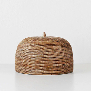 Minimalist Rattan Food Dome Cover Handwoven Natural Food Protector and Decorative Table Accent for Food Display and Dining Decor - Product Image 3