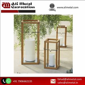 Exquisito farol de vela de madera para decoración del hogar, celebraciones navideñas festivas para sala de estar y Patio - Product Image 5