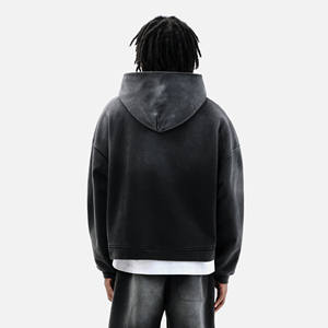 Sweat-shirt à capuche pour homme en molleton de coton uni avec broderie graphique décontracté à cordon de serrage - Product Image 4