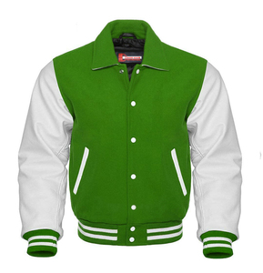 Veste universitaire pour homme de haute qualité, personnalisée, solide, confortable, grande taille, corps en laine, manches en cuir, toile, couleurs personnalisées - Product Image 1