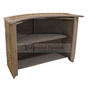 Wholesale Natural Grey Rattan Wicker Wood <b>Bar</b> Counter <b>Table</b> Furniture For Commercial Hotel Restaurant Cafe Resort Pub And Home - Product Image 2