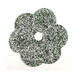 Sous-verre perlé très tendance blanc noir tacheté Design unique sous-verre perlé fini ensemble de 6 napperons sous-verres perlés gratuits - Product Image 1