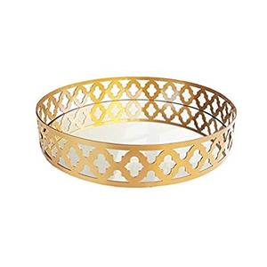 Unique Collection Eco-Friendly Metallic Gold Metal Food Snacks Serving <b>Tray</b> Excellent for Home Decor Jewellery Bar Restaurants - Product Image 2