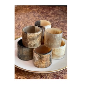 Rond de serviette en corne fait main avec logo personnalisé Rond de serviette en corne naturelle nouveau style de fabricant Design royal pour mariage et fête - Product Image 5