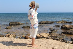 Peignoir en mousseline turque en coton imprimé à motifs Séchage rapide à capuche Wrap Gym Beach Home Hotel Sauna Usage quotidien Serviettes de plage - Product Image 5