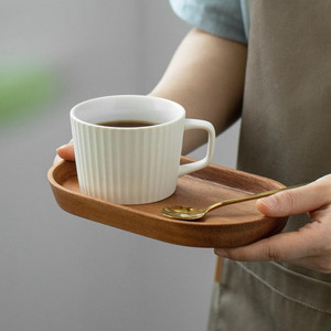 ถาดไม้ทรงรีถาดไม้งานฝีมือธรรมชาติสำหรับเสิร์ฟชาและกาแฟ - Product Image 6