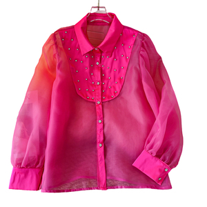 Blusas de Punto Casuales de Manga Corta Transpirables de Primavera con Logotipo Frontal para Mujer, 100% Algodón, Tops Ecológicos al por Mayor - Product Image 2