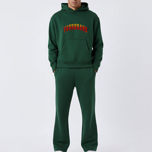 Ensemble de survêtement pour homme de haute qualité, poids lourd, couleur unie, 2 pièces, respirant, pantalon de survêtement à jambe droite et sweat-shirt à capuche - Product Image 4