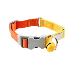 Collier pour chien réglable, léger, simple, en polyester imprimé, sûr, haute durabilité, confortable, doux, avec clochette, pour chiens de taille moyenne et petite - Product Image 4