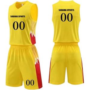 Maillot de basket-ball de qualité supérieure Ensembles de basket-ball imprimés par sublimation en gros Uniformes de basket-ball personnalisés OEM pour hommes - Product Image 1