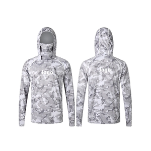 Conjunto de ropa deportiva con capucha y diseño de camuflaje con logotipo personalizado, 100% poliéster Spandex UPF50 +, protección solar, ropa de pesca, sublimación elegante - Product Image 2