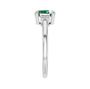 Bague classique et élégante en zircon de 1 carat avec argent sterling et accents de diamants naturels blancs étincelants, sertie à griffes - Product Image 3