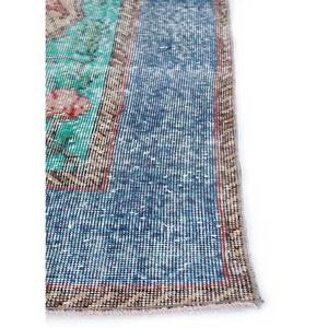 Tapis en laine bleu vintage noué à la main, grand format, motif médaillon, pour la maison, 9x12 rectangulaire, pour salon ou chambre - Pae-2224 - Product Image 4