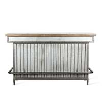 Comptoir de bar industriel en métal avec dessus en bois de manguier pour hôtel, salon, supermarché ou atelier