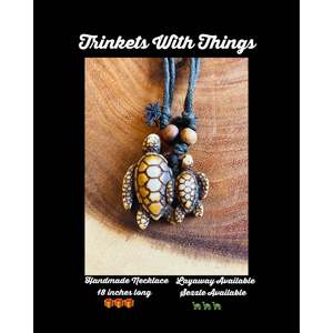 Collar de tortuga de madera bohemio hecho a mano para fiestas, bodas, aniversarios, compromisos, cadena de cuentas con forma de animal, regalo. - Product Image 6