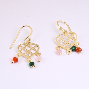 925 Sterling Silver <b>Drop</b> <b>Earrings</b> with Gemstone Beads <b>Fashion</b> Jewelry Accessory - Product Image 1