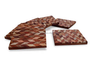 Posavasos redondos de madera de acacia y resina de aspecto creativo fantástico para té, café, bebidas, posavasos de madera de resina para la venta caliente - Product Image 3