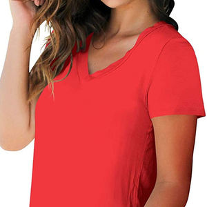 Venta caliente elegante transpirable Fitness Wear mujeres camisetas/mujeres al por mayor Color sólido entrenamiento gimnasio Fitness camisetas - Product Image 5