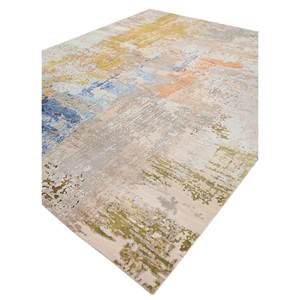 Alfombra Kavi Gris Negra de Lana y Seda de Bambú Anudada a Mano, Diseño Moderno Abstracto, 9x12, para Sala de Estar, 10mm, Error Project Esk-439 - Product Image 2