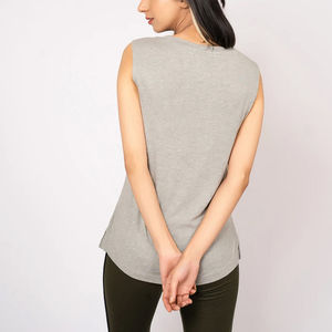 Venta caliente nueva llegada camisetas sin mangas de entrenamiento de gimnasio para mujer moda de talla grande algodón adulto fibra de bambú diseño transpirable Hip Hop - Product Image 4