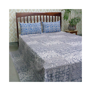 Edredón Kantha de tamaño Queen de retazos de algodón estampado a mano de fabricante indio de último diseño para suministro a granel - Product Image 1