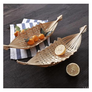 Bateau en bambou tissé à la main, fabriqué à partir de bambou durable, pour présenter des collations, des repas et des buffets, fait à la main au Vietnam - Product Image 6