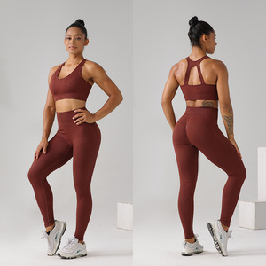 Ropa activa para mujer, conjunto de Yoga sin costuras, alta calidad, 6 uds., Sujetador deportivo, mallas, transpirable, acanalado, cremallera, entrenamiento de talla grande - Product Image 4