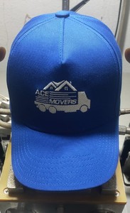 Blaue 5-Panel Flat Brim Baseballkappe mit 3D-Stickerei-Logo aus Acryl-Polyester für Sport und Outdoor-Events - Product Image 1