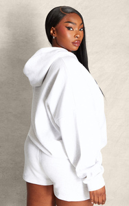 Full Length 100% Cotton Ash <b>Grey</b> Drop Shoulder <b>Women's</b> Oversize <b>Hoodie</b> Anti-Wrinkle And Breathable Hoodies <b>Women's</b> <b>Zip</b> Up <b>Hoodie</b> - Product Image 5