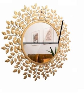 Miroir décoratif mural en laiton doré avec cadre en aluminium, cercle de piste profonde, carré et ovale, Style Art déco Espejos pour la décoration de la chambre - Product Image 1