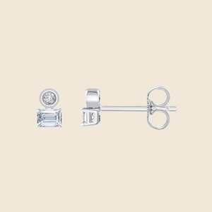 Pendientes de diamantes redondos con incrustaciones de diamantes cultivados en laboratorio, calidad F+-VS, 0.28 quilates, en oro macizo de 14K, producto genuino. - Product Image 2