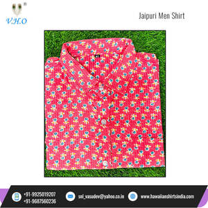 Jaipuri เสื้อเชิ้ตผ้าฝ้ายพิมพ์ลายด้วยมือของผู้ชายเสื้ออินเดียขนาดพิเศษ - Product Image 6