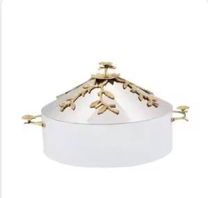 2024 marmite de luxe en métal plaqué or casserole de luxe marmite chaude plat de service chauffe-plats isotherme arrivée chaude marmites - Product Image 2