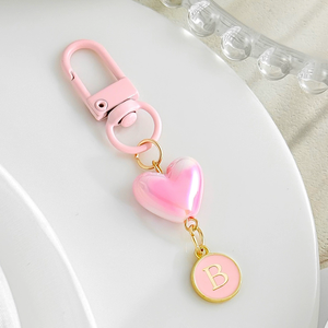 Porte-clés Cœur Rose Bonbon Mignon avec Initiale, Cœur en Acrylique, 26 Lettres, Porte-clés Couple, Mousqueton, Breloque pour Téléphone et Sac - Product Image 5